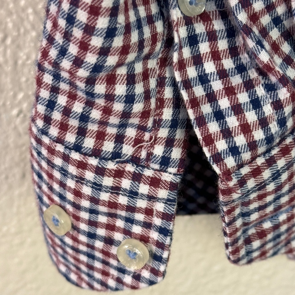 Tailorbyrd Maroon and Blue Checkered Button Down Shirt XL - Picture 7 of 7